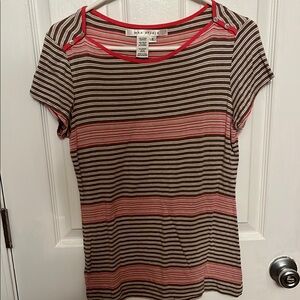 H&M Women's Striped Top - Brown and Pink